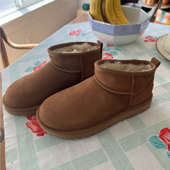 UGG Shoes - UGG Classic Ultra Mini Boots in Chestnut Suede